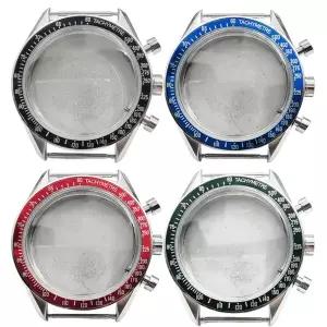 40mm VK63 실버 시계 케이스 스테인레스 스틸 블루 그린 블랙 레드 베젤 액세서리 부품