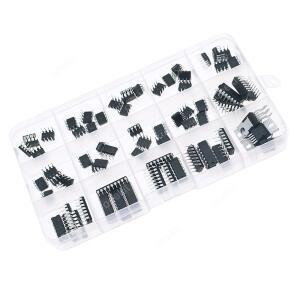 75개 15모델 DIP IC 칩 모듬 키트 LM358 ULN2003 LM324 NE555 MC34063 TDA2822 JRC4558 OP07 TDA2030 LM339