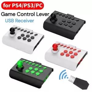 아케이드 조이스틱 무선 게임 컨트롤러(PC/안드로이드/ios/스위치/PS3/PS4용 USB 수신기 포함) 스트리트