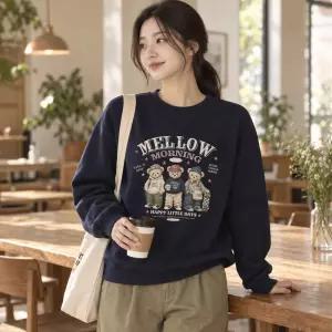 모닝베어 맨투맨 국내생산 특양면 기모 남여공용 M~2XL 빅사이즈 여성 여자 남성 남자 단체 루즈핏 데일리 겨울 학생 프린팅 긴팔 후드티