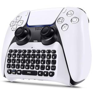 PS5 / Pro 컨트롤러용 무선 키보드 블루투스 3.0 미니 채팅패드 메시지 게임 키패드 내장 스피커 메시징 및 라이브 채팅용 3.5mm 오디오 잭 플레이스테이션호환 5용