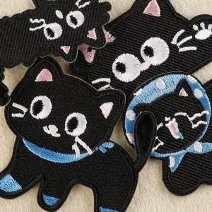 접착식 와펜 자수 패치 고양이 12종세트 의류 부자재 옷리품