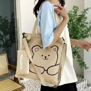 중학생실내화가방 곰돌이 크로스백 초등학생 신발주머니가방 보조가방