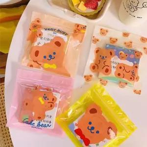 (10개세트) 다회용 파우치 곰돌이 비닐 지퍼백 pHr35yXD