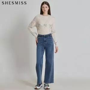[NS홈쇼핑][쉬즈미스(SHESMISS)] 약기모 와이드 데님팬츠 (택가격:198000원)[36292143]