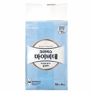 크리넥스 마이비데 클린케어 휴대용 물티슈 10매x4팩