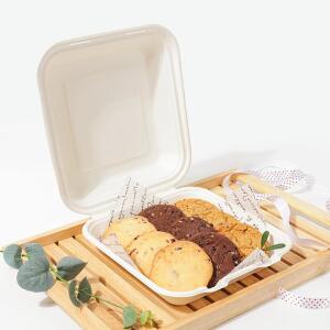 [해피팩][PR] 일회용 친환경 일체형 종이 펄프 도시락 용기 B-026호 화이트 200개