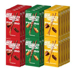 롯데 빼빼로 초코 54g+누드초코필드 50g+아몬드 37gx각10개(총30개)