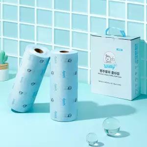 빌리365 행주 윌리 롤타입 빨아쓰는 키친타올 일회용 주방 티슈 타월 90개, 하늘색
