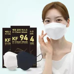 혜원클린 국산 KF94 대형 마스크 프리미엄 블랙 100매 지퍼팩 포장
