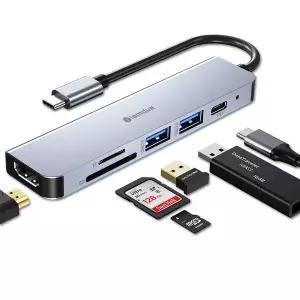 아이엠듀 6in1 USB C타입 허브 HDMI 4K 멀티포트 노트북 CUH606