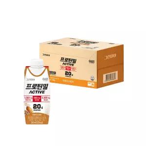 정식품 그린비아 프로틴밀 액티브 아몬드와호두 250ml 18팩 단백질 영양음료 간식 아침식사 식사대용 간편 먹기좋은