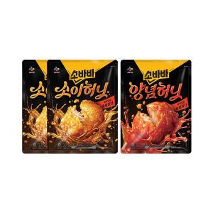 CJ 소바바치킨 소이허니 순살 375g, 2개 + 양념순살 375g, 1개