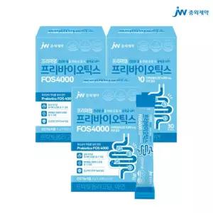 JW중외제약 프리미엄 프리바이오틱스 FOS 4000 30포 x 3박스(3개월분) 유산균