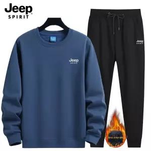 JEEP SPIRIT 남성 캐주얼 트레이닝복 가을겨울 플러스 벨벳 두꺼워진 트레이닝복