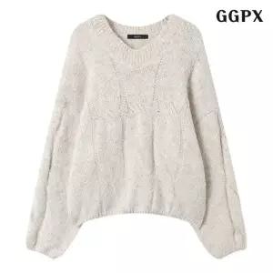 앙고라 꼬임 브이넥 긴팔 니트 (GPDKT034D)