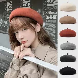 [하프클럽/셀러허브_여성트랜드패션]개성있는 빵모자 화가모자 울 혼방 모