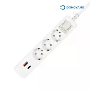 동양전자산업 3구 16A 메인스위치 USB(A타입+C타입) 멀티탭 DYM-SMPS03 (1.8m) /밀알