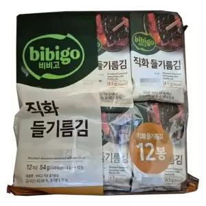 비비고 한달 직화 들기름 김 4.5g x 12입 4개