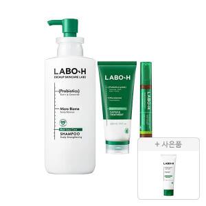라보에이치 두피&모발강화 패키지(두피강화 샴푸 400ml, 1개+캡슐트리트먼트 220ml, 1개+롤온세럼 15ml, 1개)+증정(샴푸 100ml, 1개)
