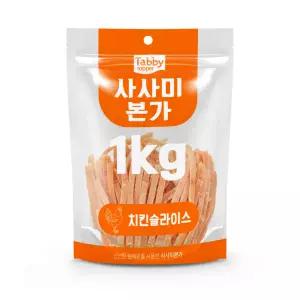 테비 사사미 1kg 본가 치킨슬라이스 강아지간식