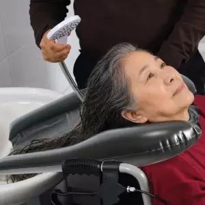 휴대용 에어 튜브 목이 편한 환자머리 샴푸 세발기 접이식 머리감기 이동 샴푸대야