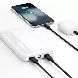 듀얼포트 10000mAh 보조 배터리 스마트폰 발열 선풍기 조끼 레이저 인쇄 각인 컬러인쇄 대량문의