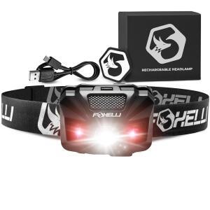 FOXELLI USB U2011C U202충전식 LED 헤드램프 U202F U2013 ULTRA U2011LIGHT 2.4 U202FOZ & BRIGHT U202F180 U202빨간색/흰색 빛 5개FM 모드 IPX5 방수 트레일 러닝 캠핑 하이킹에 적합한 40시간 이상 사용 가능