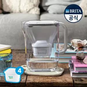 브리타 정수기 스타일에센셜 쿨 2.4L 샌드+기본필터 4입