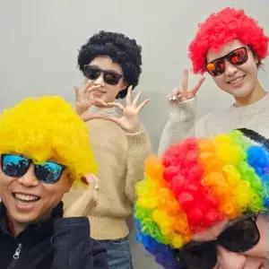 웃긴가발 인생사진 네컷 폭탄 뽀글머리 가발 블랙