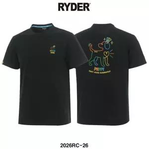 라이더 배드민턴 티셔츠 상의 남녀공용 반팔티 코튼라이크 오버핏 블랙 2026RC-26