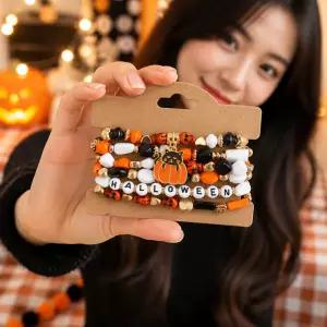 할로윈 파티 팔찌 비즈 액세서리 기념품 장식 6개 1세트