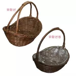 유람 바구니/과일 포장 선물 만들기 사탕 계란 와인 라탄 손잡이 인테리어 과일포장 바스켓 담는 추수감사절 명절 셀프 달걀 부활절 꽃꽂이 예단 명절 포장용