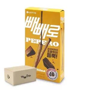 ( )롯데 빼빼로 초코필드 53g 누드맛빼빼로 1박스 40개입 캠핑간식