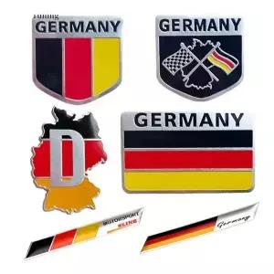 1PC Deutsch 자동차 스티커 독일 국기 배지 엠블럼 금속 3D 데칼 그릴 범퍼 창 바디 장식