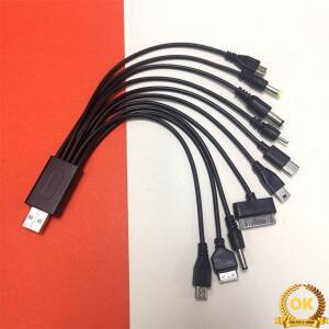 10 in 유니버설 USB to DC 전원 케이블 휴대폰 충전기 어댑터 플러그 다기능 데이터 잭 라인