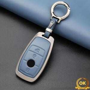 메르세데스-벤츠 A220 E63S AMG E 클래스 350 4MATIC W213 Leatuer Keycase 용 키 체인이있는 아연 합금 자