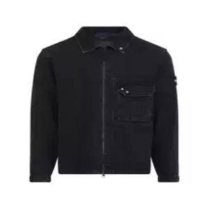 26FW 스톤 아일랜드 지퍼 디테일 컴포트 핏 오버셔츠 L2S14 1200002 S0J32 VJ902 BLACK MEDIUM WASH DOM