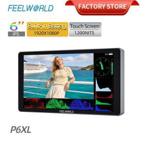 필월드 P6XL 6인치 알루미늄 내장 배터리 DSLR 카메라 모니터 터치스크린 4K HDMI 고휘도 1200nit