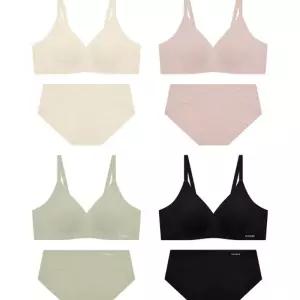 게스언더웨어 컴포트 핏 심리스 브라 팬티 세트 - 4Colors