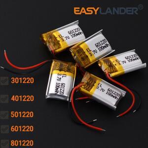 5개/몫 301220 60mAh 3.7V 충전식 Lipo li 폴리머 리튬 이온 배터리