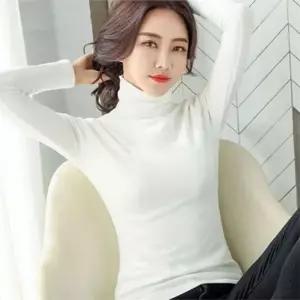 [하프클럽/]이너웨어 여성 목폴라 폴라티 티셔츠 데일리 여성 기모 티셔츠