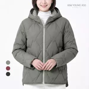 김영주스포츠 여성 베이직 후드 패딩 점퍼 KRWJ65127 골프 등산 데일리 캐주얼 덕다운 웰론 아우터