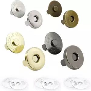 자석 단추 클라스프 재봉 공예 지갑 가방 의류 가죽용 스냅 고리 40세트(18mm - 4가지 색상)