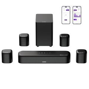 ULTIMEA 7.1ch 사운드바돌비 애트모스 포함 TV용 서라운드 사운드 시스템4개의 스피커 스마트 사운드바앱 제어 서브우퍼홈 시어터용 HDMI eARC Aura A60