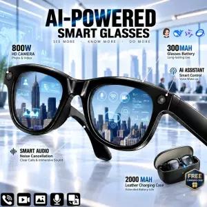 2026 MT5-mini 800W HD 카메라 AI 스마트 안경 사진 및 동영상 촬영 기능 2000mAh 충전 케이스 130개