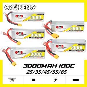 GAONENG GNB FPV 드론 RC 헬리콥터용 XT60 커넥터 포함 리포 배터리 3000mAh 100C 3S 11.1V 4S 14.8V 6S 22