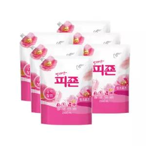 피죤 섬유유연제 핑크로즈 리필 2300ml 6개