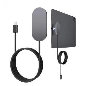 아이패드 프로/에어용 마그네틱 무선 충전기, 28W 알루미늄 합금 고속 충전, 5.58피트 USB-C 케이블 포함