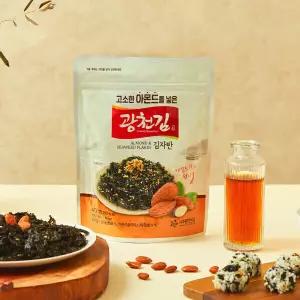 (신선집중) 광천김 고소한 아몬드가 들어간 김자반 40g x 10봉 / 고소함과 바삭함의 완벽한 조화